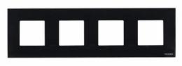 Рамка 4-постовая ABB Zenit стекло черное  - 1
