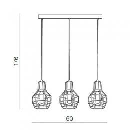 Подвесной светильник Azzardo Carron 3 line  - 2