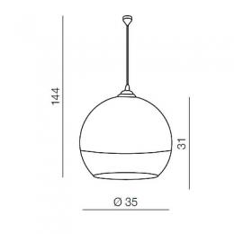 Подвесной светильник Azzardo Silver ball 35  - 3