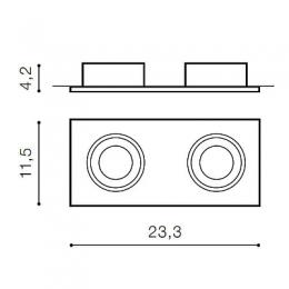 Встраиваемый светильник Azzardo Hugo 2 downlight  (Без рефлектора)  - 2