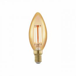 Лампа светодиодная филаментная диммируемая Eglo E14 4W 1700К золотая  - 1