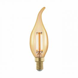 Лампа светодиодная филаментная диммируемая Eglo E14 4W 1700К золотая  - 1