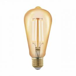 Лампа светодиодная филаментная диммируемая Eglo E27 4W 1700К золотая  - 1
