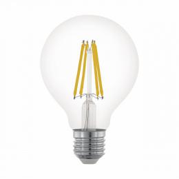 Изображение продукта Лампа светодиодная филаментная диммируемая Eglo E27 6W 2700К прозрачная 
