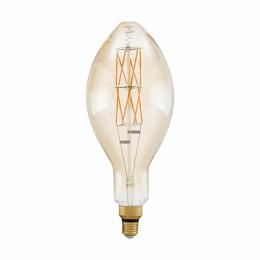 Лампа светодиодная филаментная диммируемая Eglo E27 8W 2100К янтарь  - 1