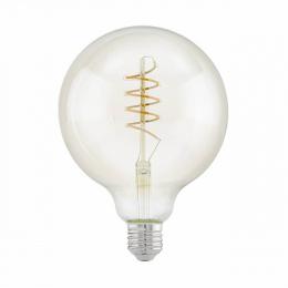 Лампа светодиодная филаментная Eglo E27 4W 2200К янтарь  - 1