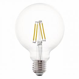 Лампа светодиодная филаментная Eglo E27 4W 2700К прозрачная  - 1
