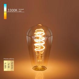 Лампа светодиодная филаментная диммируемая Elektrostandard BL160 E27 5W 2700K золотая  - 2