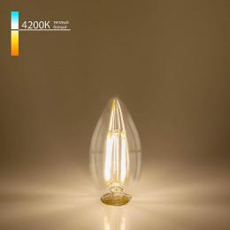 Лампа светодиодная филаментная диммируемая Elektrostandard E14 5W 4200K прозрачная  - 2