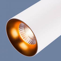 Подвесной светодиодный светильник Elektrostandard DLS021 9+4W 4200К белый матовый/золото  - 4