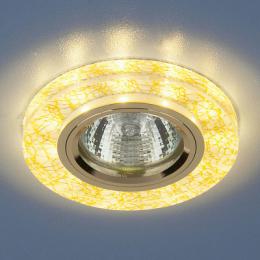 Встраиваемый светильник с двойной подсветкой Elektrostandard 8371 MR16 белый/золото  - 3