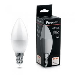 Лампа светодиодная Feron E14 6W 4000K Матовая LB-1306  - 1
