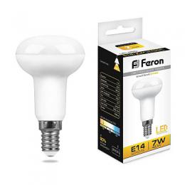 Лампа светодиодная Feron E14 7W 2700K Груша Матовая LB-450  - 1