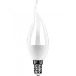 Лампа светодиодная Feron E14 7W 2700K Свеча на ветру Матовая LB-97  - 2