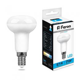 Лампа светодиодная Feron E14 7W 6400K Груша Матовая LB-450  - 1