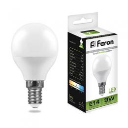 Изображение продукта Лампа светодиодная Feron E14 9W 4000K Шар Матовая LB-550 