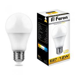 Лампа светодиодная Feron E27 12W 2700K Шар Матовая LB-93  - 1