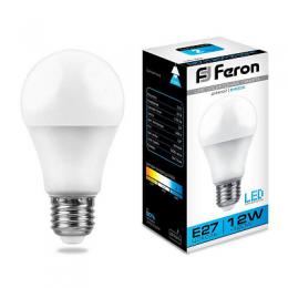 Лампа светодиодная Feron E27 12W 6400K Шар Матовая LB-93  - 1