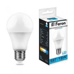 Лампа светодиодная Feron E27 15W 6400K Шар Матовая LB-94  - 1