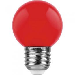 Лампа светодиодная Feron E27 1W Красный Шар Матовая LB-37 E27 1W Красный  - 2