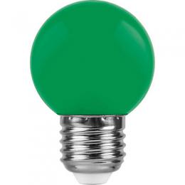 Лампа светодиодная Feron E27 1W Зеленый Шар Матовая LB-37  - 2