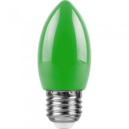 Изображение продукта Лампа светодиодная Feron E27 1W зеленый Свеча Матовая LB-376 
