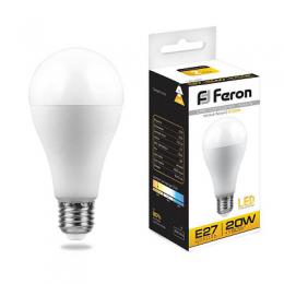 Лампа светодиодная Feron E27 20W 2700K Шар Матовая LB-98  - 1