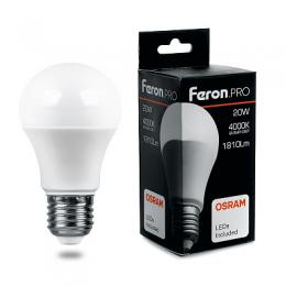 Лампа светодиодная Feron E27 20W 4000K Матовая LB-1020  - 1
