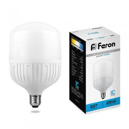 Лампа светодиодная Feron E27 25W 6400K Цилиндр Матовая LB-65  - 1
