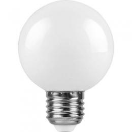 Лампа светодиодная Feron E27 3W 6400K Шар Матовая LB-371  - 1