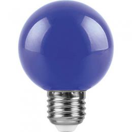 Лампа светодиодная Feron E27 3W синий Шар Матовая LB-371  - 1