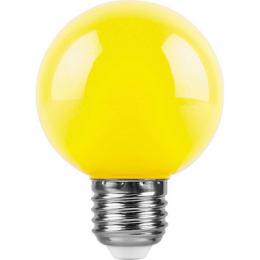 Лампа светодиодная Feron Е27 3W желтый Шар Матовая LB-371  - 1