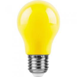Лампа светодиодная Feron E27 3W желтый Шар Матовая LB-375  - 1