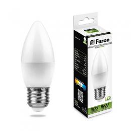 Изображение продукта Лампа светодиодная Feron E27 5W 4000K Свеча Матовая LB-72 E27 5W 4000K 