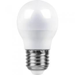 Лампа светодиодная Feron E27 7W 2700K Шар Матовая LB-95  - 2