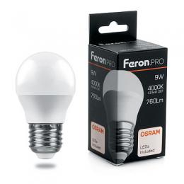 Лампа светодиодная Feron E27 9W 4000K Матовая LB-1409  - 1