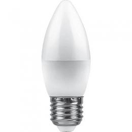 Лампа светодиодная Feron E27 9W 4000K Свеча Матовая LB-570  - 1