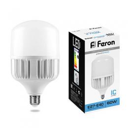 Лампа светодиодная Feron E27-E40 60W 6400K Цилиндр Матовая LB-65  - 1