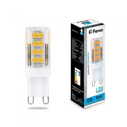Лампа светодиодная Feron G9 5W 6400K Прямосторонняя Матовая LB-432  - 1