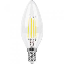 Лампа светодиодная филаментная Feron E14 11W 2700K Свеча Прозрачная LB-713  - 1