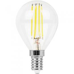 Лампа светодиодная филаментная Feron E14 5W 2700K Шар Прозрачная LB-61  - 2