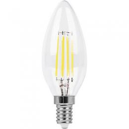 Лампа светодиодная филаментная Feron E14 5W 2700K Свеча Прозрачная LB-58  - 2