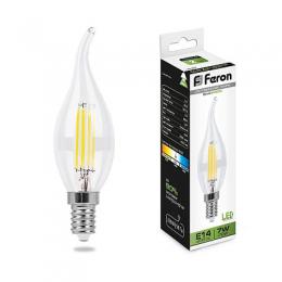 Изображение продукта Лампа светодиодная филаментная Feron E14 7W 4000K Свеча на ветру Прозрачная LB-67 