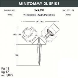 Ландшафтный светодиодный светильник Fumagalli Minitommy 2L Spike  - 2