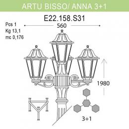 Уличный фонарь Fumagalli Artu Bisso/Anna 3+1  - 3