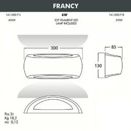 Уличный настенный светильник Fumagalli Francy  - 3