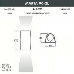 Уличный настенный светодиодный светильник Fumagalli Marta  - 4