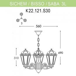 Уличный подвесной светильник Fumagalli Sichem/Saba 3L  - 2