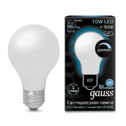 Лампа светодиодная диммируемая Gauss филаментная E27 10W 4100К матовая  - 1