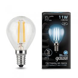 Лампа светодиодная филаментная Gauss E14 11W 4100К прозрачная  - 1